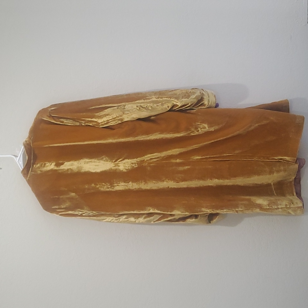 RARE NWT Free People Dahlia Velvet Jacket Duster Mustard Yellow - Picture 11 of 11